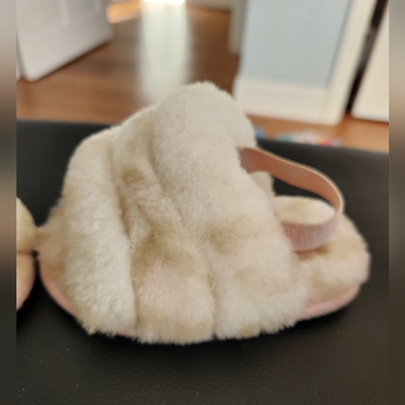 Baby size 4/5 UGG Fluff Yeah Slide Pink Leopard - Picture 2 of 6